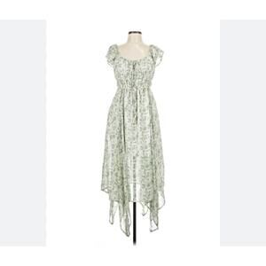 Dizzy Lizzy green floral asymmetrical hem maxi dress Size Medium